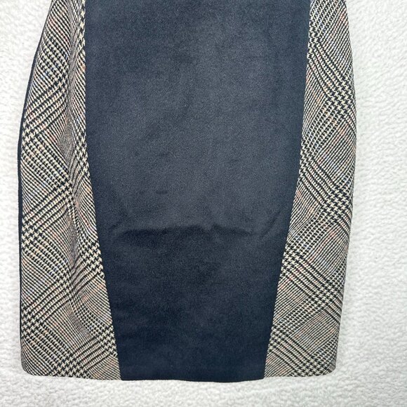 J. McLaughlin Plaid Wool Cashmere Shift Dress Women’s 8 Black Gray Lined Career - Picture 3 of 12